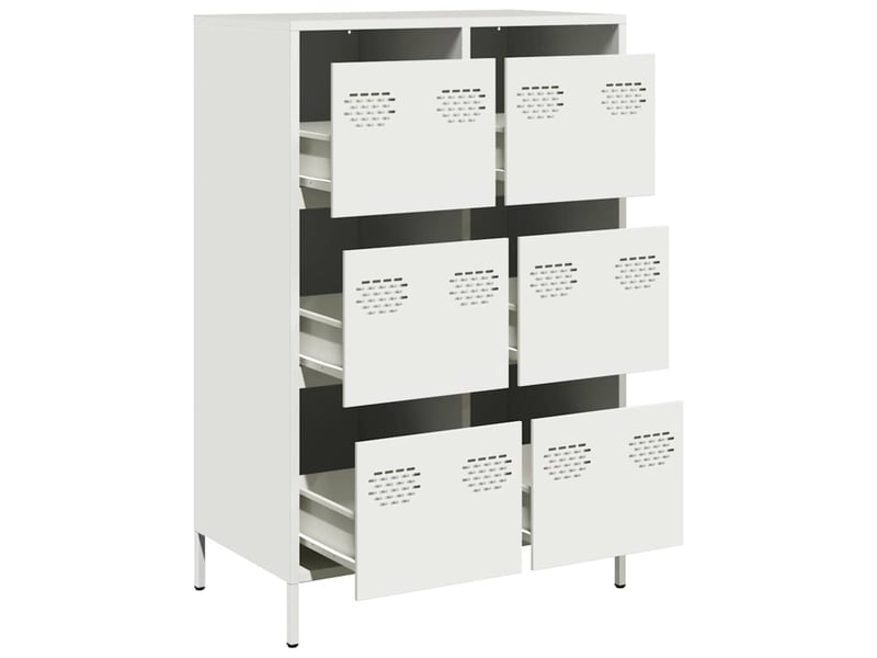  Buffet haut - bahut - meuble de rangement blanc 68x39x101,5 cm acier  - Conforama D