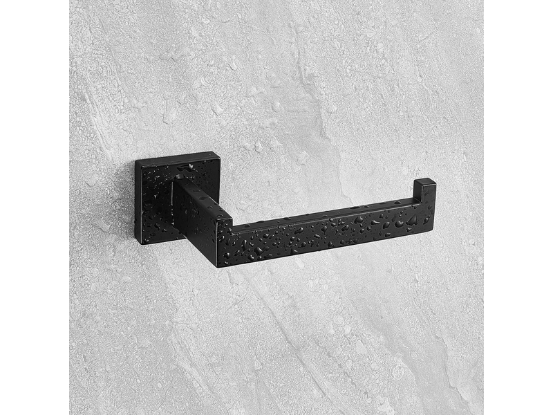  Porte-papier toilette noir, porte-rouleau de papier toilette en acier inoxydable pour salle de bain et cuisine (carré) 2 pièces  - Conforama E