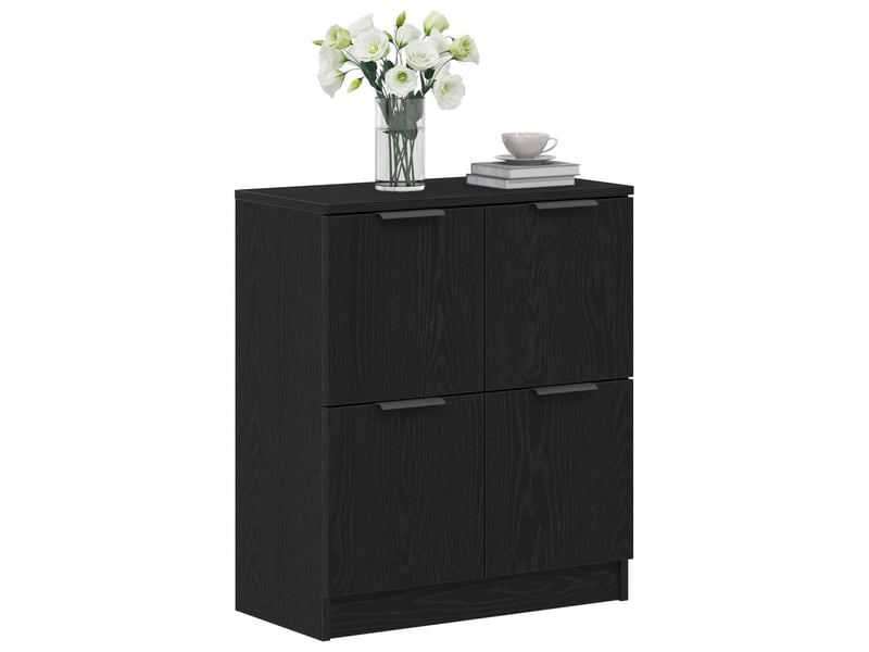  Buffet - bahut - meuble de rangement chêne noir 60 x 30 x 70 cm bois d'ingénierie  - Conforama C
