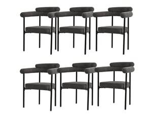 Lot de 6 chaises de salle à manger 70x62x85 cm – gris foncé – assise ergonomique rembourrée en tissu effet daim