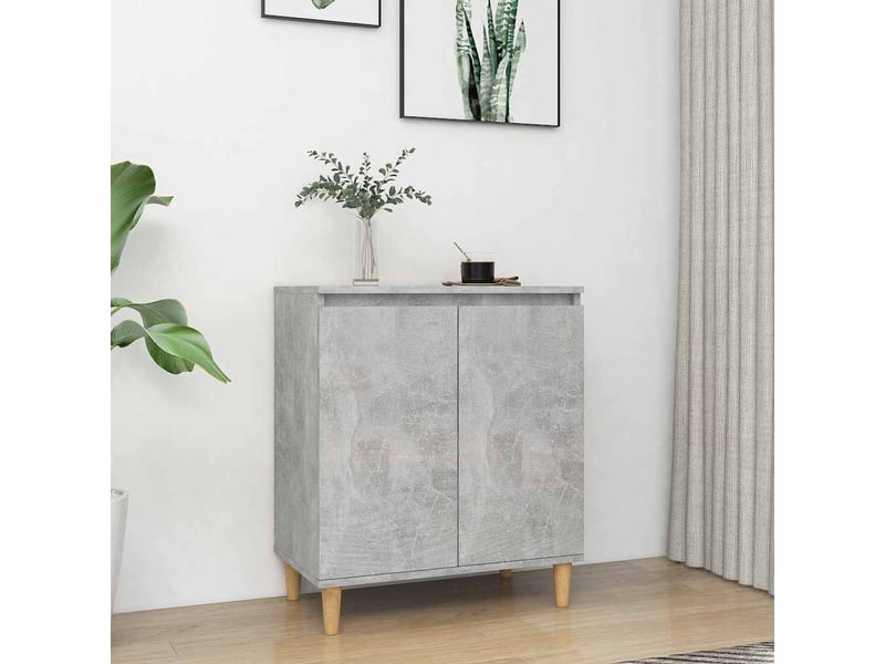  Buffet - bahut - meuble de rangement avec pieds en bois gris béton bois d'ingénierie  - Conforama B