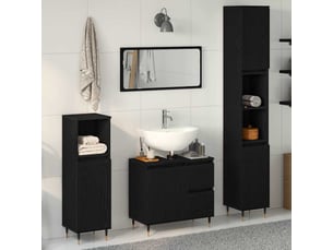 Ensemble de mobilier de salle de bain 3 pc chêne noir cf64322