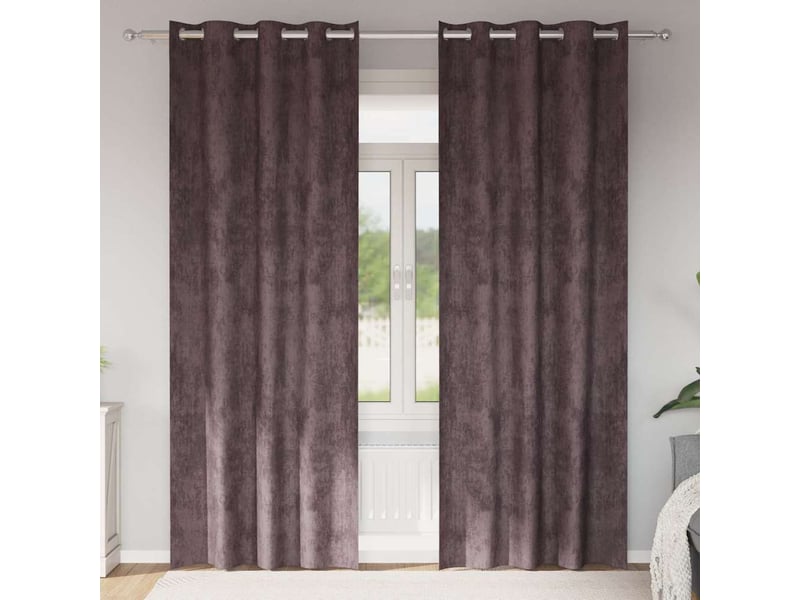  Lot de 2 rideaux en velours, rideaux de fenêtre marron 225 x 140 cm velours cf44233  - Conforama B