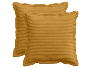 Lot de 2 housses de coussin houten jaune 50 x 50 cm velours côtelé cf49340