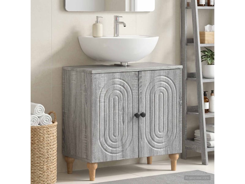 Meuble sous lavabo de salle de bain alkmaar sonoma gris cf64811 - Conforama B