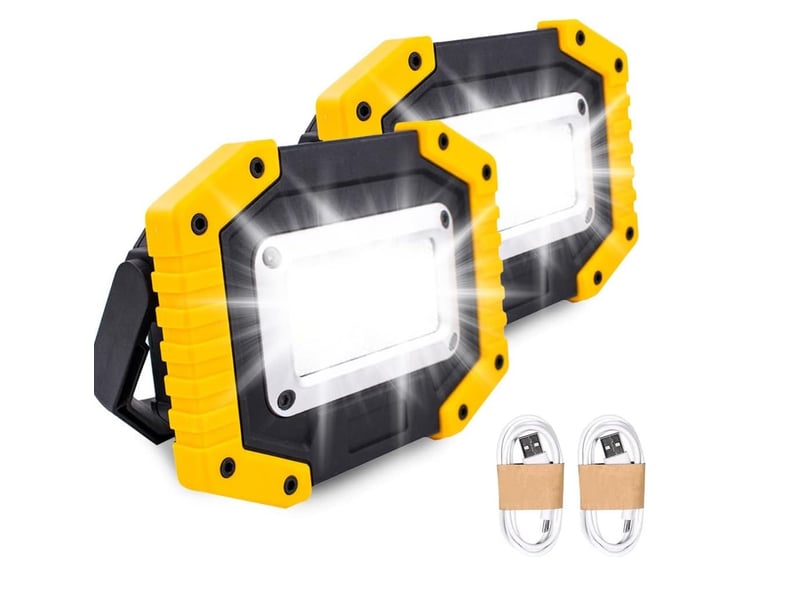  Lampe de travail led rechargeable 30 w  avec 3 modes de lumière 2 packs (non piles incluses)  - Conforama A