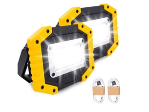 Lampe de travail led rechargeable 30 w  avec 3 modes de lumière 2 packs (non piles incluses)