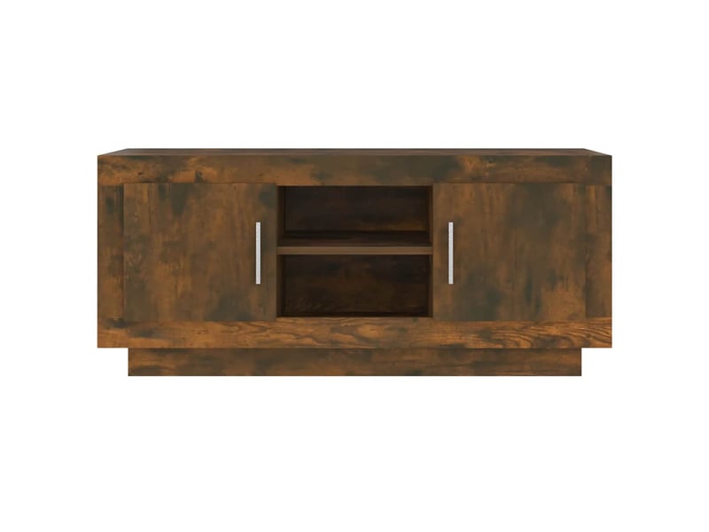 Meuble tv - banc tv - meuble de rangement chêne fumé 102x35x45 cm bois d'ingénierie  - Conforama E