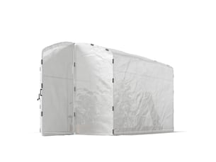 Serre tunnel de jardin 6m², serre de jardin tunnel 300x200x195cm bâche pe 220gm² bords prolongés 50 cm avec porte blanc