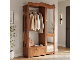 Armoire 2 porte(s) battante 1 tiroir(s) HAVRYA coloris marron largeur 38.5 cm