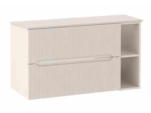 Meuble sous vasque suspendu avec étagère et plan 2t novo l.100 cm cachemire mat