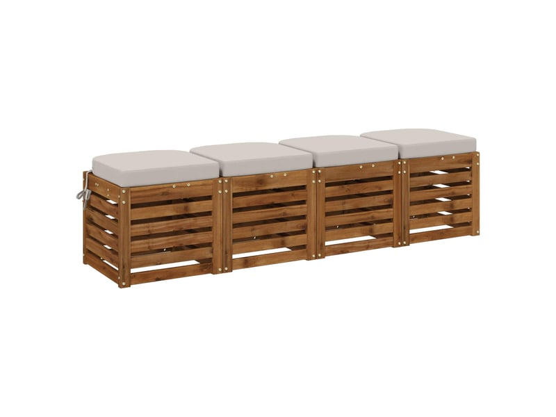  Lot de 4 coussins de siège, coussins d'assise soest 100 % polyester blanc cf60780  - Conforama C