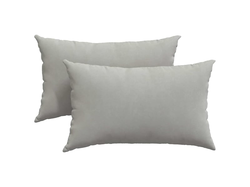  Lot de 2 coussins de canapé, coussins décoratifs tissu gris clair 50 x 30 cm cf58839  - Conforama A