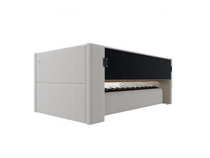 Lit banquette 90x190 cm <strong></strong>  <strong></strong> coloris gris