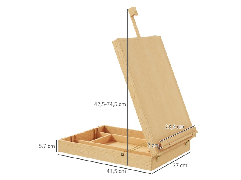  Chevalet de table en bois pour toile jusqu'à 61 cm bois de hêtre planche à dessin bois pliante naturel  - Conforama C