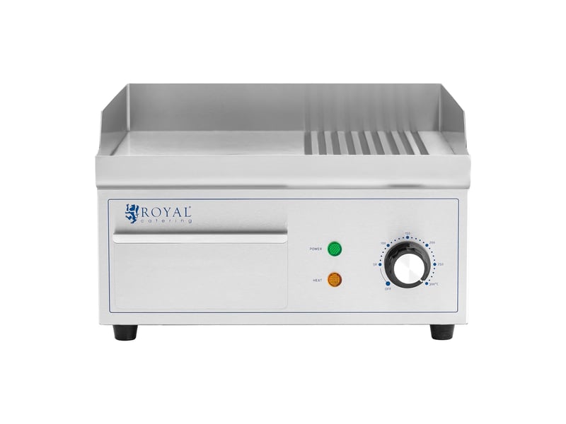  Plancha électrique professionnelle plaque de cuisson 2 000 watts grill (360 x 380 mm, plaque lisse et rainurée en fer) 14_0004063  - Conforama D