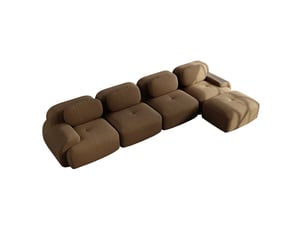 Canapé d'angle 4 places 388x178x70 cm modulaire sans montage marron