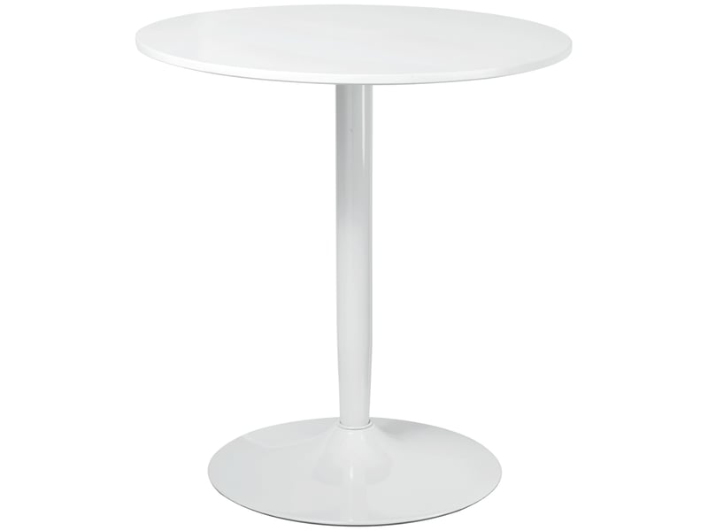  Table de salle à manger pour 2 personnes ronde avec pied central et base antidérapante en mdf ø70×75 cm blanc  - Conforama A
