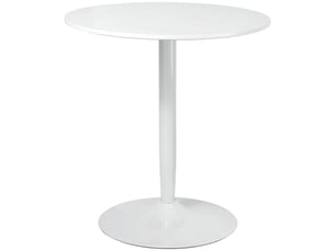 Table de salle à manger pour 2 personnes ronde avec pied central et base antidérapante en mdf ø70×75 cm blanc