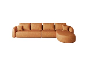 Canapé d’angle,336x168x85 cm,4 places sans montage,chenille,orange