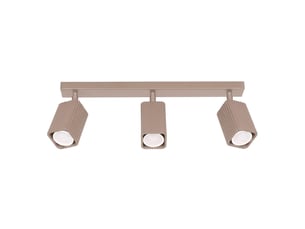 Plafonnier rayo 3l taupe aluminium moderne 16.5x45x6cm