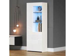 Vitrine coloris blanc 8 étagère(s) <strong>KORFEE</strong> <strong></strong> - 44.95 cmx70 cm