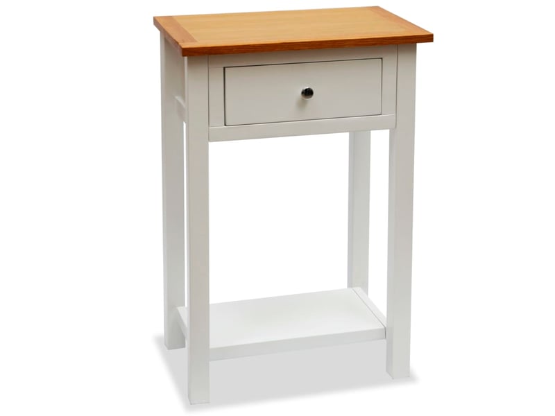  Vidaxl table d'appoint 50 x 32 x 75 cm bois de chêne massif  - Conforama B