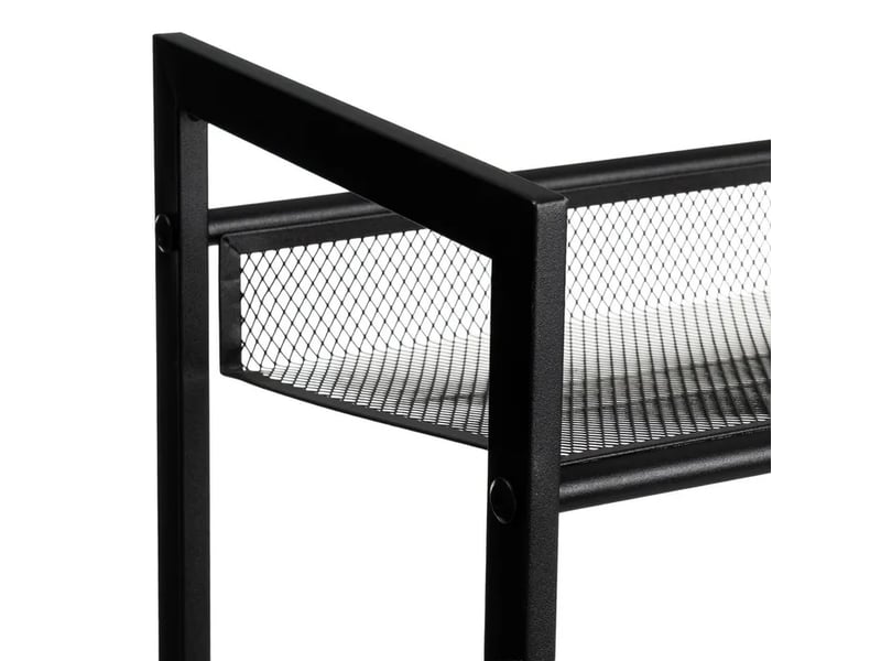  Etagère meuble à chaussures à 3 niveaux en métal grillagé noir,capacité 9 paires - longueur 64 x profondeur 23 x hauteur 59 cm  - Conforama D