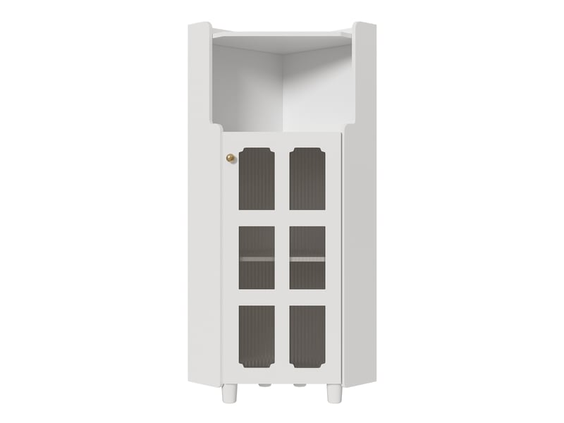  Meuble d'angle 2 portes avec éclairage led en mdf blanc 63.5 x 124 cm N656P350870W - Conforama A
