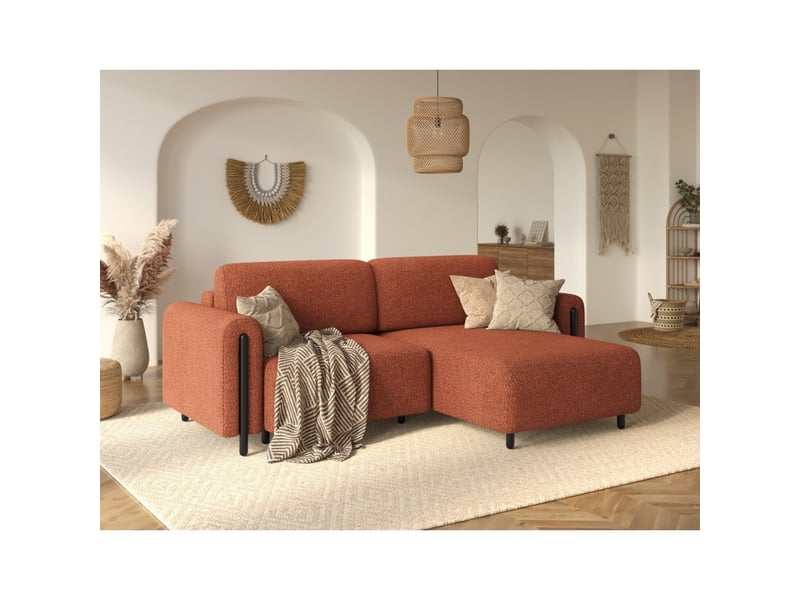  Canapé d'angle convertible arvessa terracotta bouclette – angle droit  - Conforama B