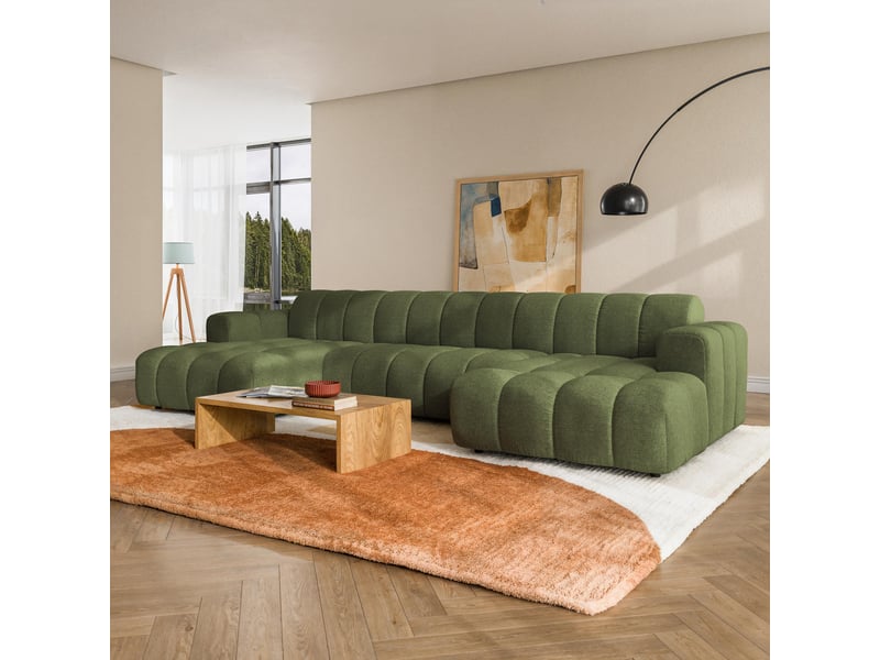  Canapé d'angle aenis, tkanina strukturalna oliwkowy  - Conforama B