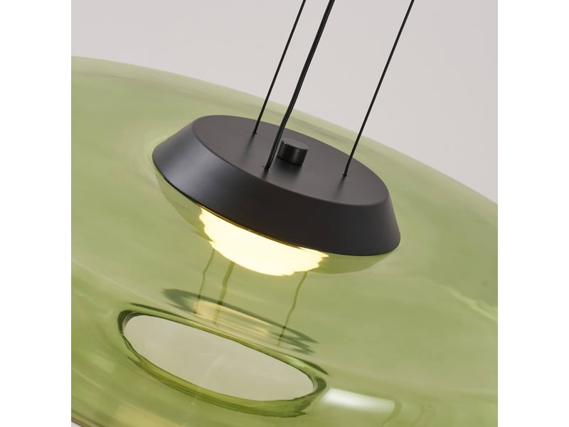  Suspension led contemporaine avec disque en verre vert 45 cm - solvani Solvani - Conforama D