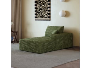 Canapé droit fixe <strong></strong> <strong></strong> 1 place Velours côtelé vert