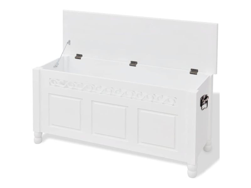  Banc chambre, banc de rangement en style baroque pfdm blanc  - Conforama D