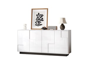 Buffet 4 porte(s)   <strong>OKWISH</strong> <strong></strong> - 160 cm coloris blanc 