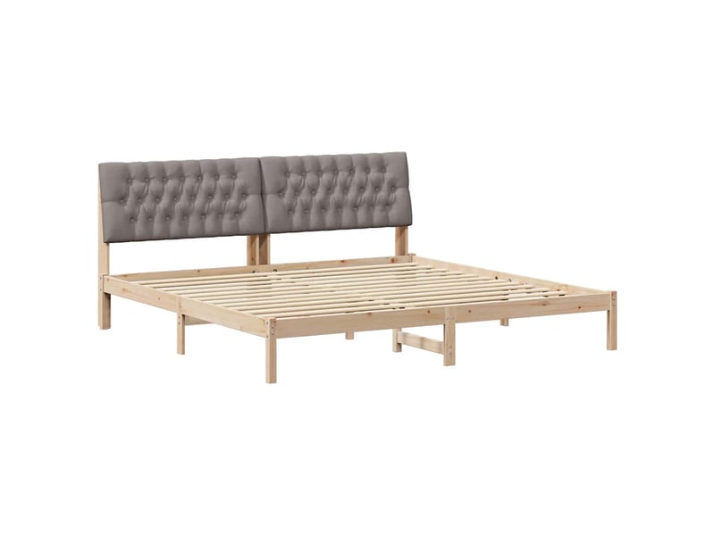  Lit double- lit adulte -  cadre de lit avec tête de lit rembourrée marron 200 x 200 cm  - Conforama A
