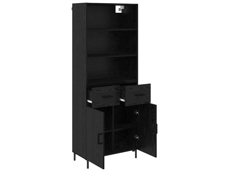  Buffet - haut armoire chêne noir 69,5 x 34 x 180 cm bois d'ingénierie  - Conforama E