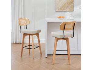 tabouret de bar  <strong>MODFU</strong>  - beige hauteur d'assise 67.5 cm vendu Par paire