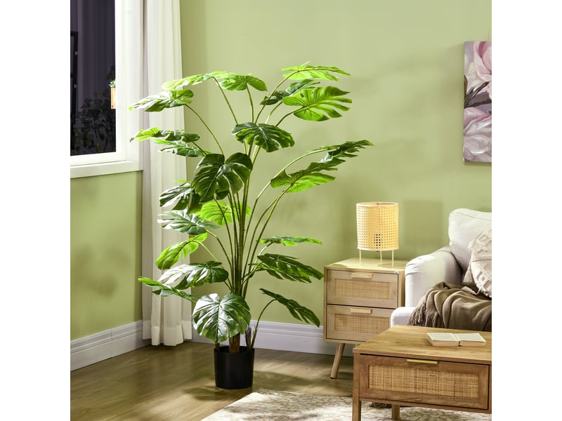  Plante artificielle arbre artificiel monstera deliciosa avec pot hauteur inclus 180 cm intérieure vert  - Conforama W