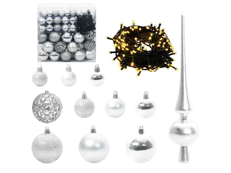  Sapin de noël, arbre de noël artificiel pré-éclairé avec ensemble de boules cf61631  - Conforama E