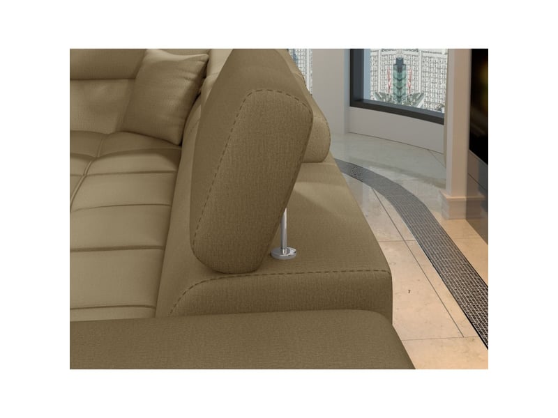 Canapé d'angle convertible palazzo 4 places marron – angle droit avec 1 coussin - Conforama E