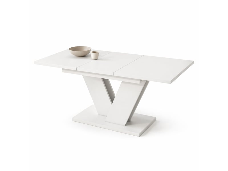 Table à manger extensible 120 à 160x80 cm en mdf blanc - Conforama A