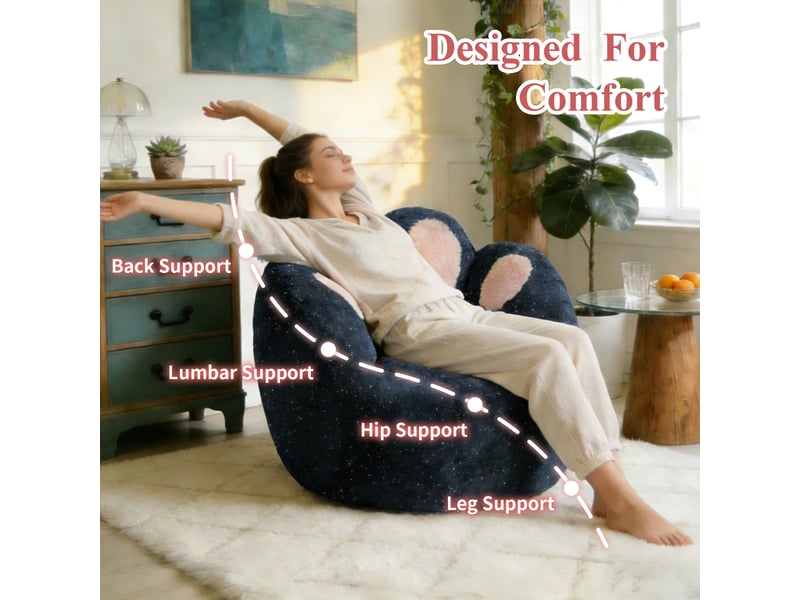  Fauteuil lounge sculptural aux courbes arrondies, design moderne et original  - Conforama E