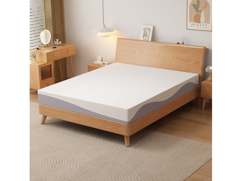  Matelas 140x200 cm en mousse, blanc+gris, réversible h3-h4, housse lavable amovible, épaisseur 20 cm, certification oeko-tex  - Conforama B