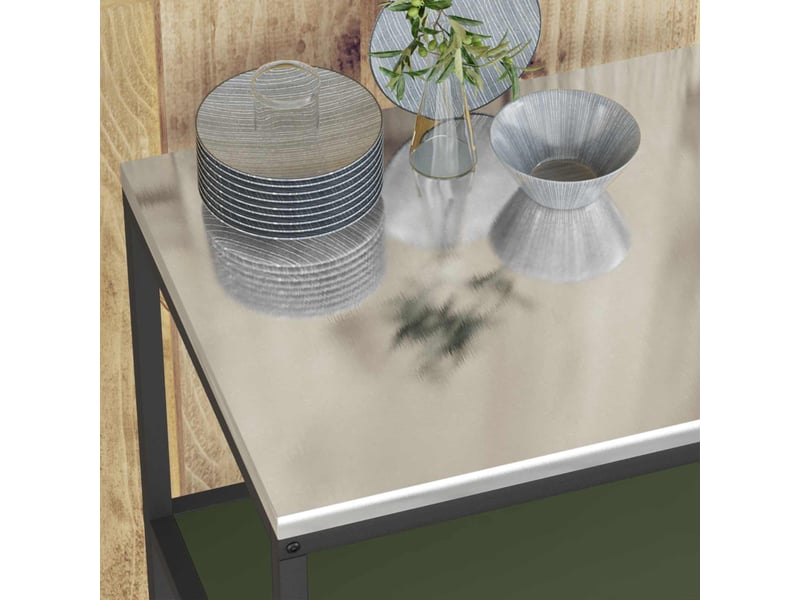  Étagère de cuisine, étagère de rangement hattem vert olive 60x50x92cm acier  - Conforama E