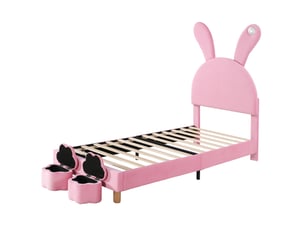 Lit simple 90x200 cm ATELIER CONFORTIEL coloris rose