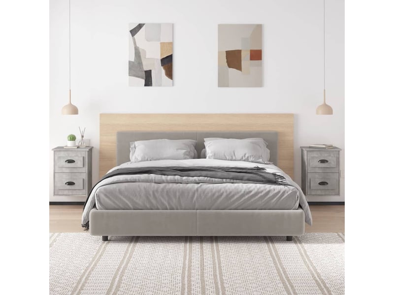  Lot de 2 tables de chevet - cabinet de chevet - table de nuit murales gris béton 41,5x36x53 cm  - Conforama B