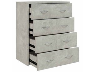 Buffet - bahut - meuble de rangement avec 4 tiroirs 60x30,5x71 cm gris béton