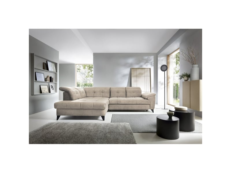  Canapé d'angle beige 5 places angle gauche 5 places confort inferno  - Conforama E