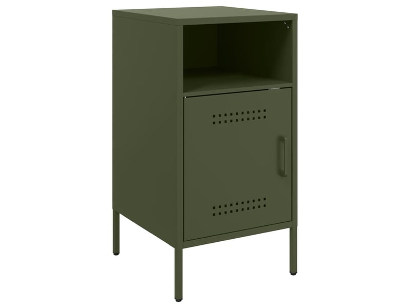  Lot de 2 tables de chevet - cabinet de chevet - table de nuit vert olive 36x39x68 cm acier  - Conforama D